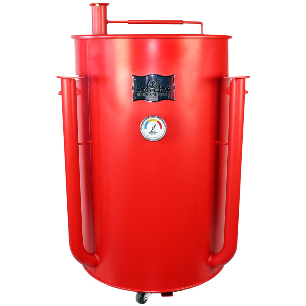 Gateway Drum Smoker 55 Gallon with Logo Plate - Matte Red